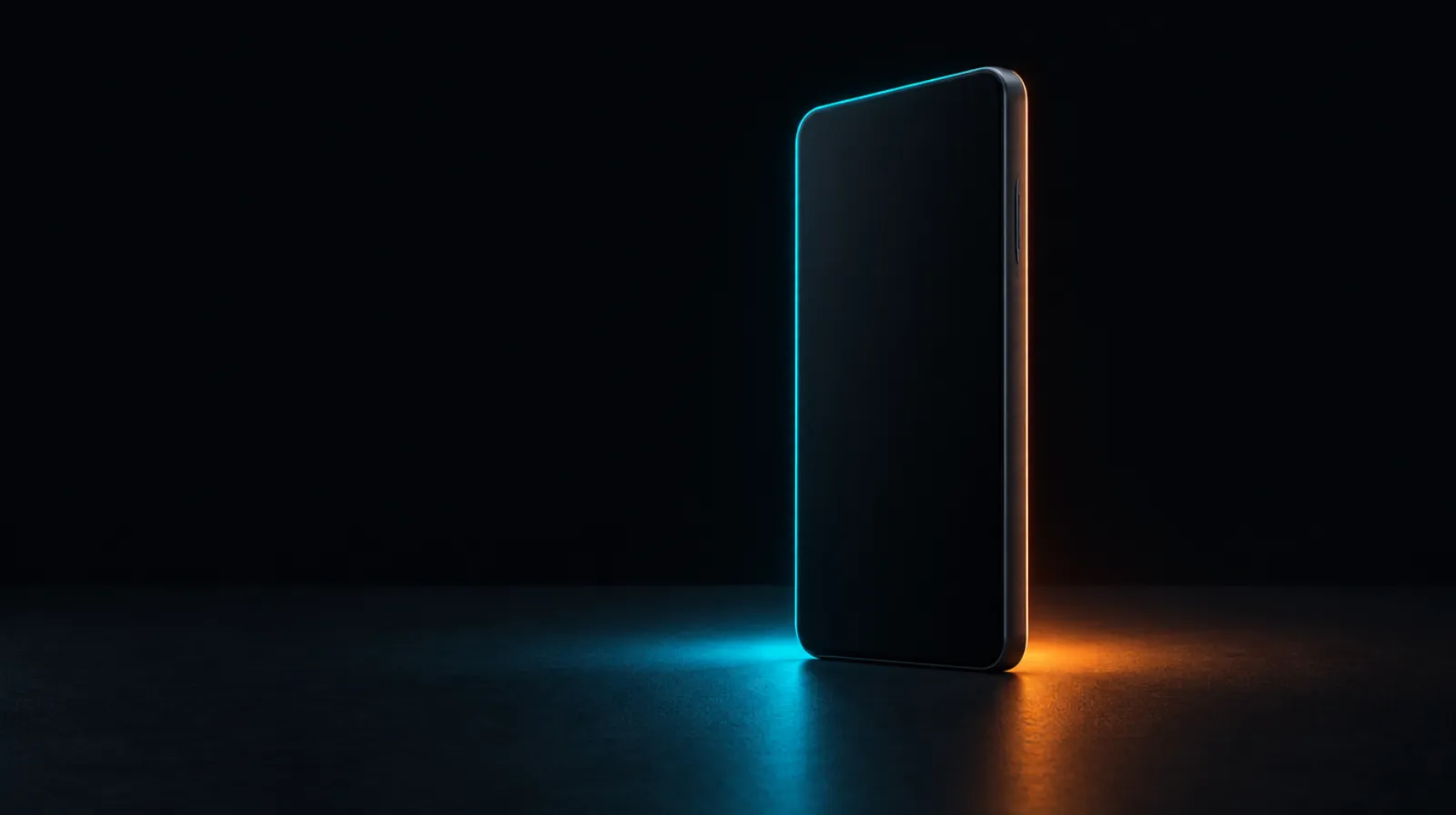 A slim handheld device on a dark plane, representing mobile play