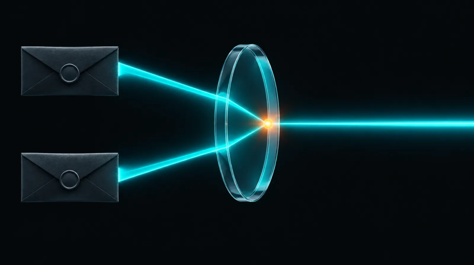 Two sealed seeds feeding a verification lens, representing provably fair checks