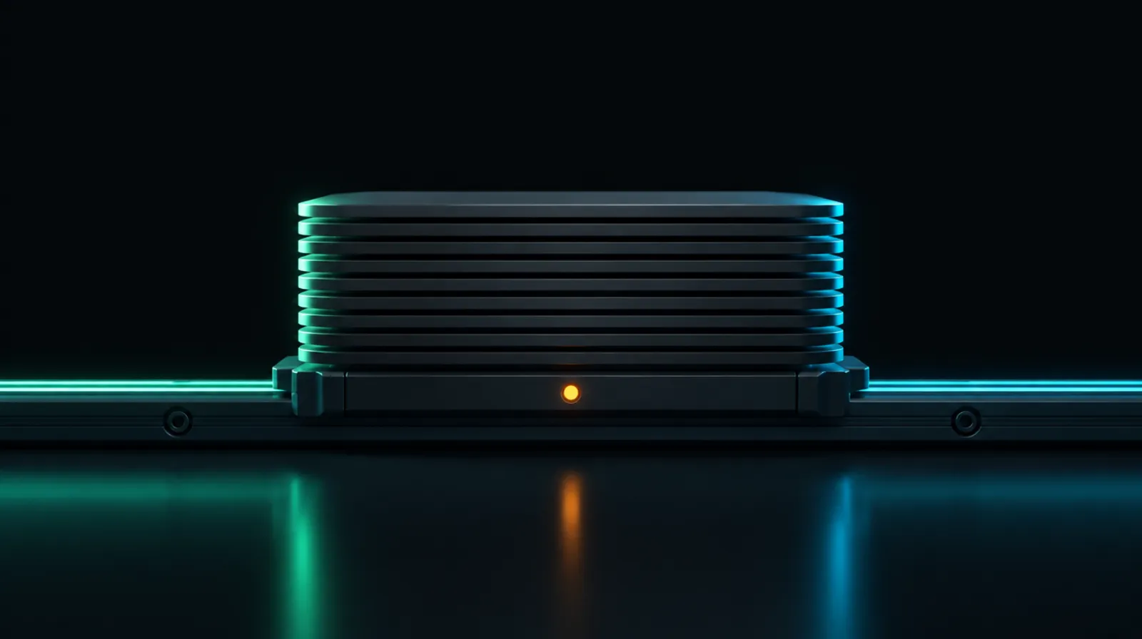 Level stack of plates on a rail, symbolising a stablecoin